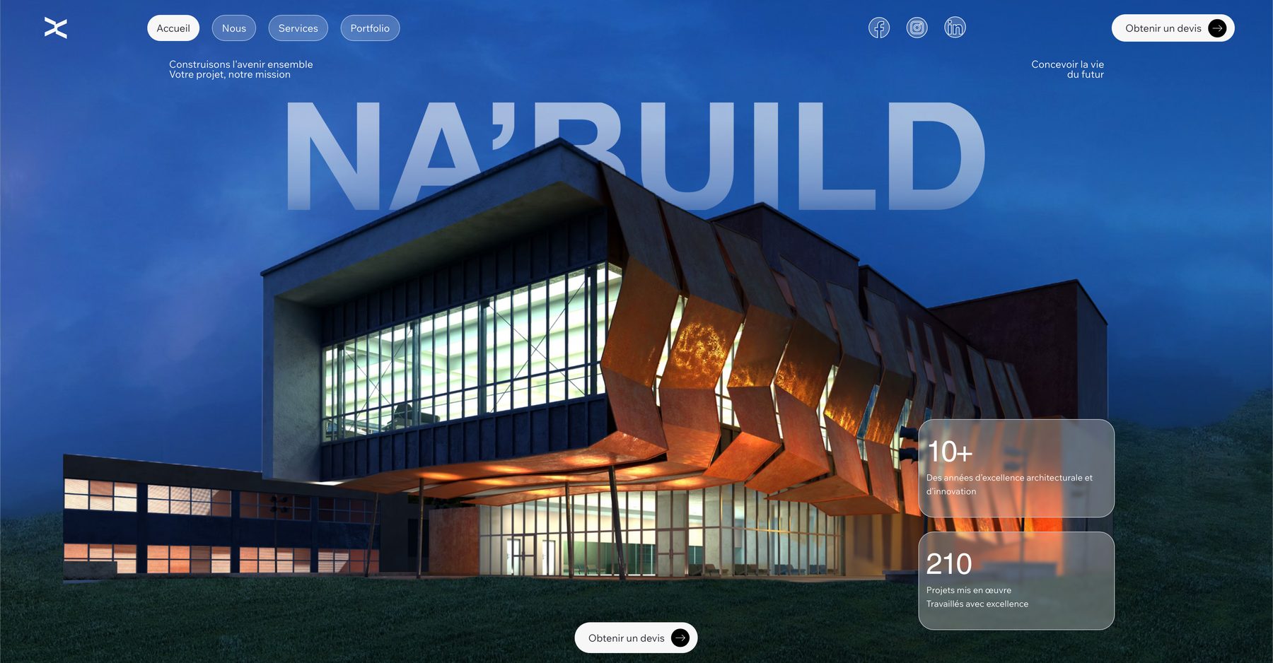 Page d'accueil du site NA'Build