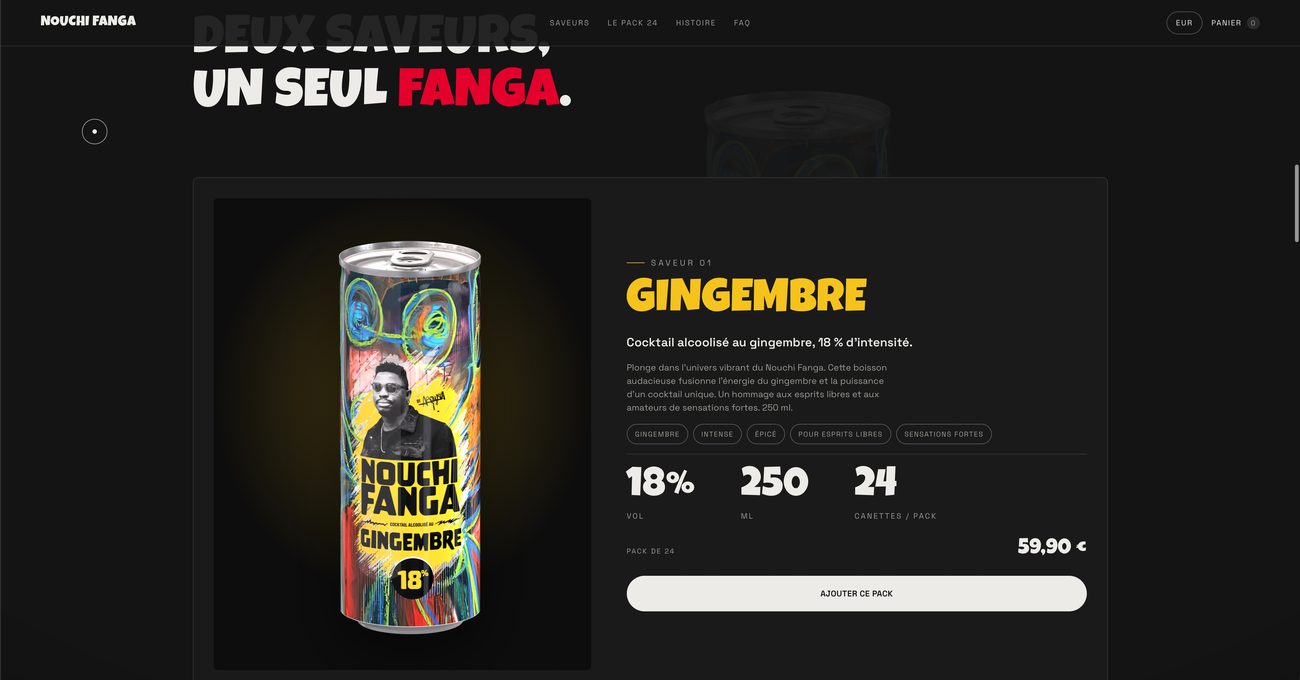 Fiche de la saveur Gingembre : description, degré, contenance et prix