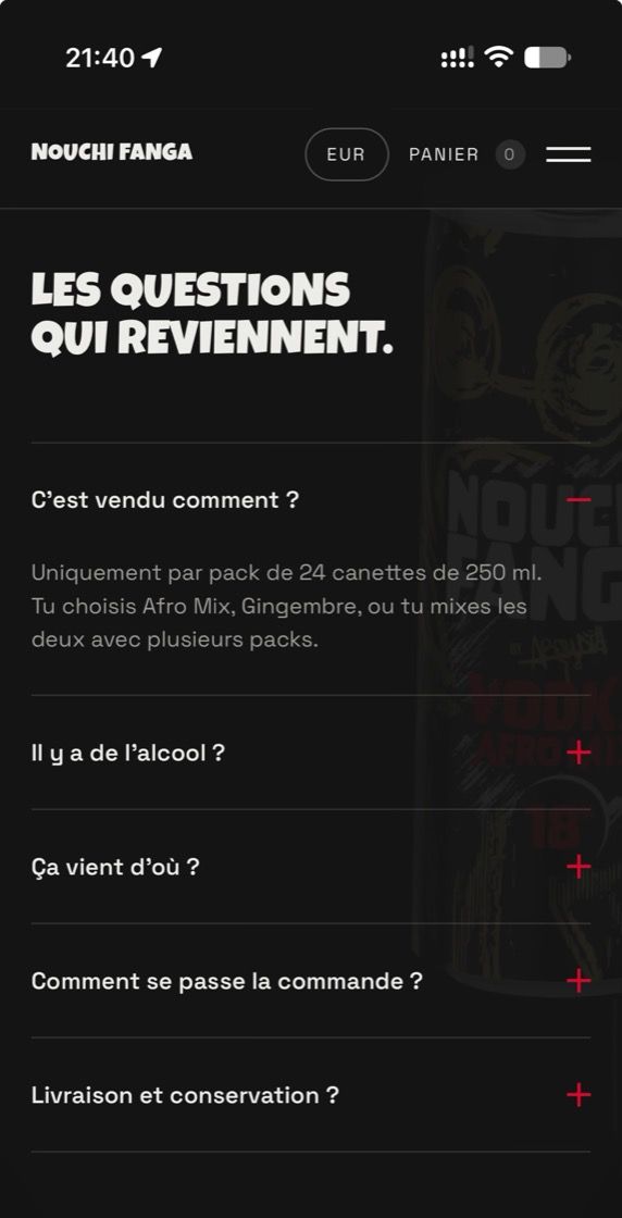 Nouchi Fanga sur téléphone : la FAQ en accordéon