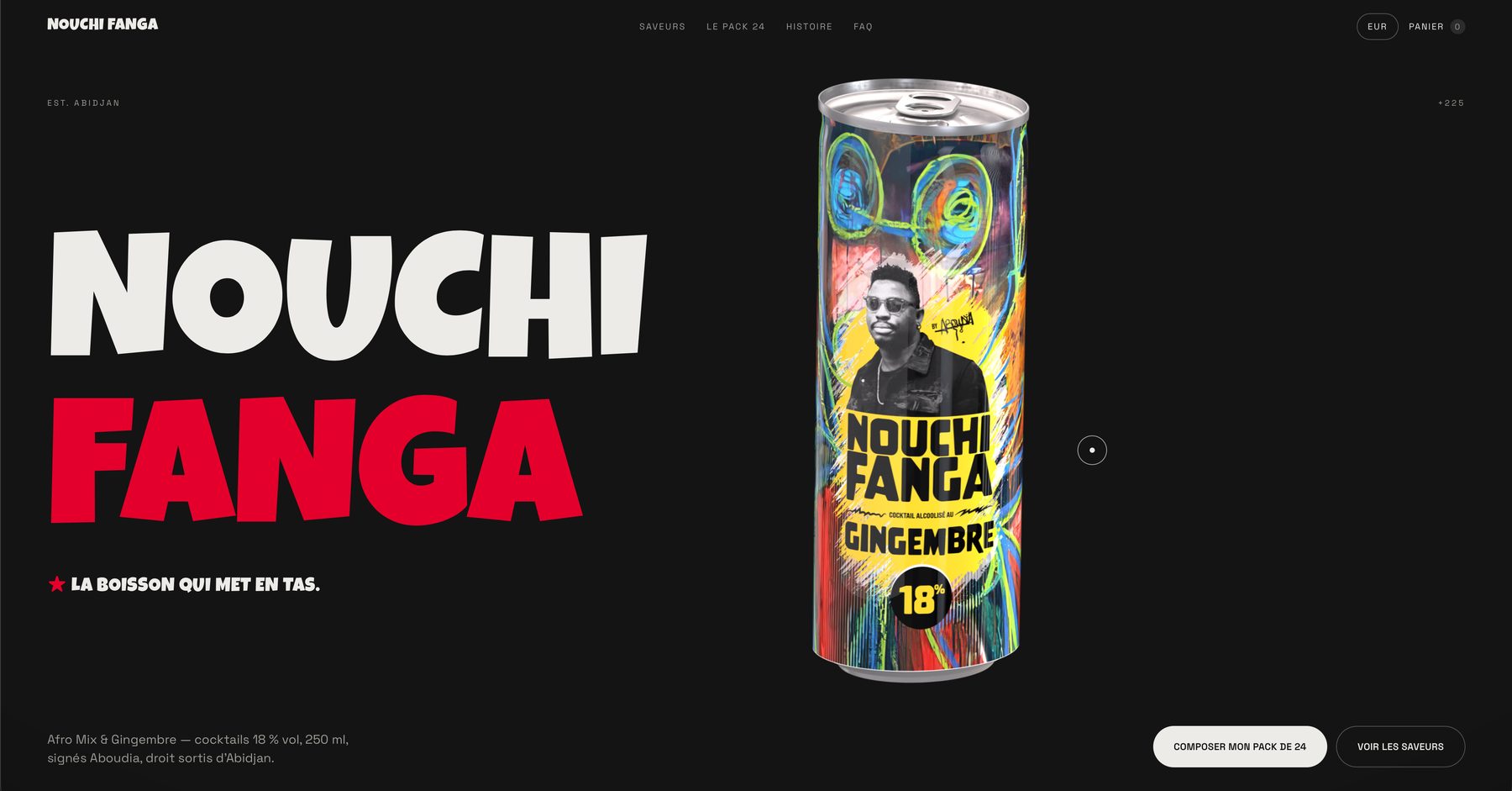 Page d'accueil du site Nouchi Fanga