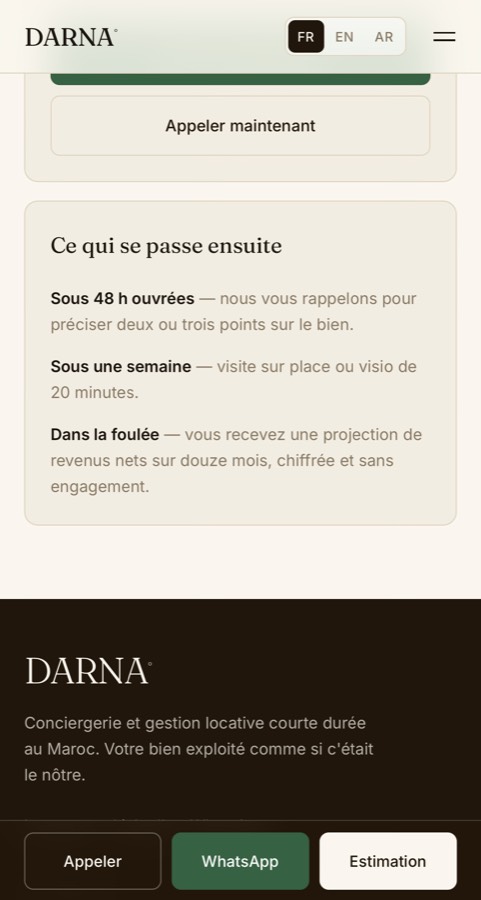 DARNA sur téléphone : ce qui se passe après la demande d'estimation